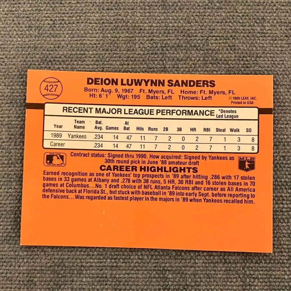 1990 Donruss New York Yankees Baseball Card Trading Card